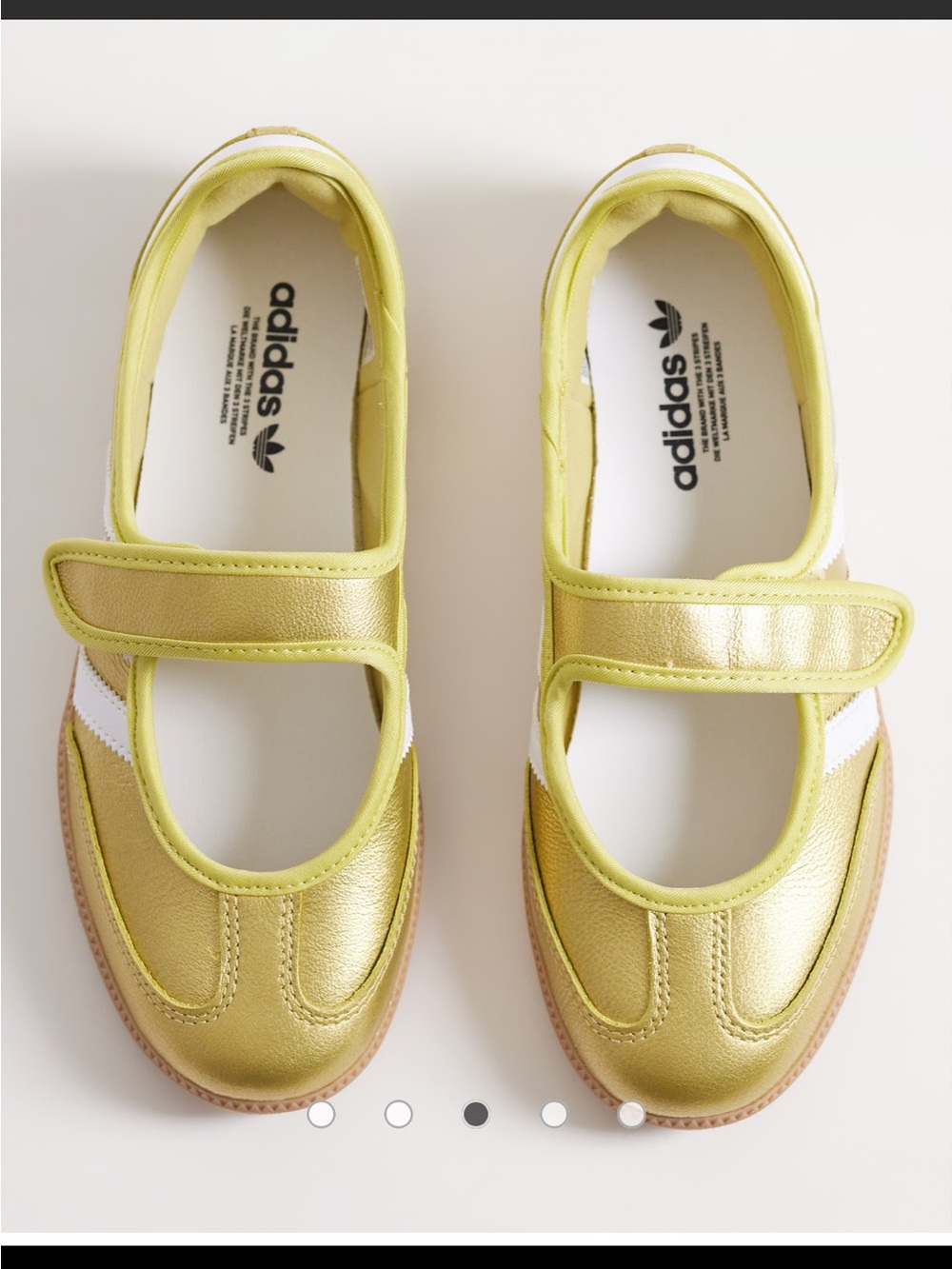 adidas Samba Metallic Gold and White Sneakers